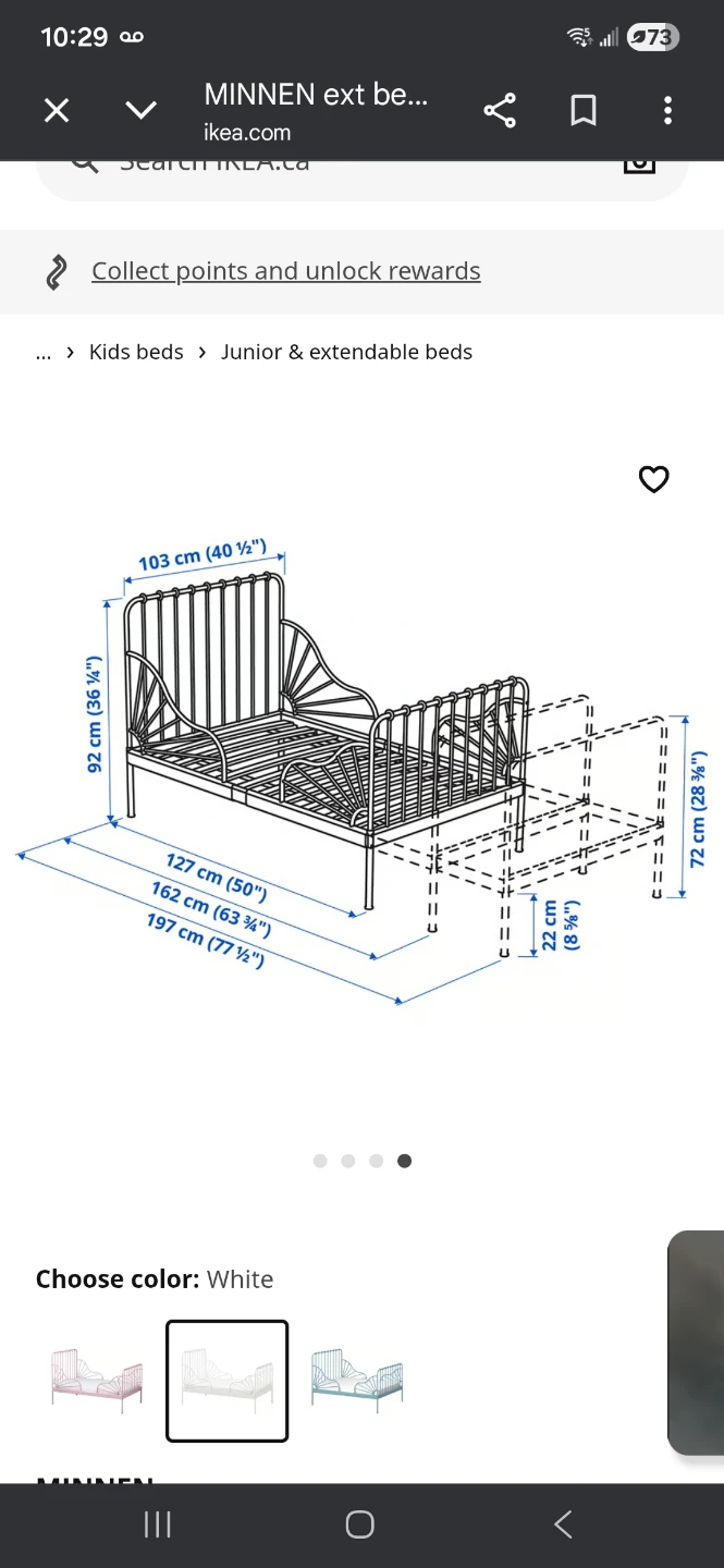 IKEA MINNEN Extendable Children's Bed - black