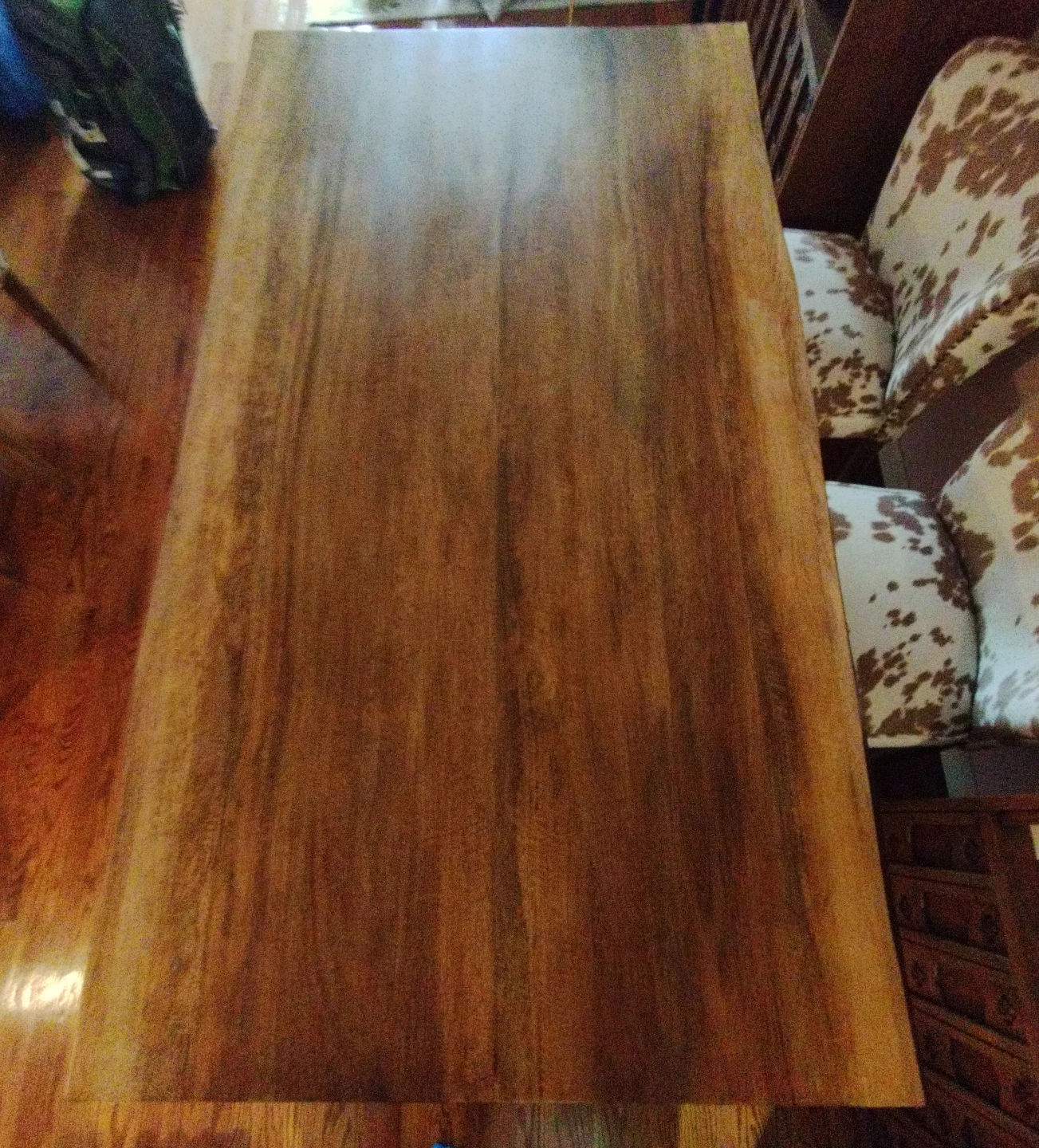 Live Edge Acacia Dining Table with Matte Gold Legs - photo 4