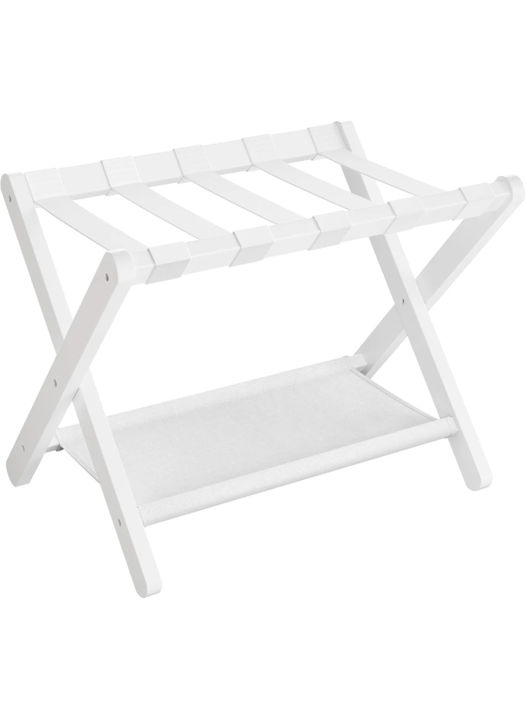 SONGMICS White Wooden Luggage Rack