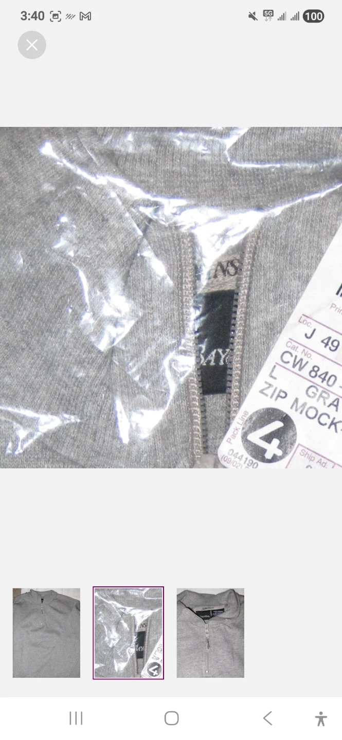 New Zip Mock Neck Sweatshirt Size L 12 14 Gray pullover - photo 3