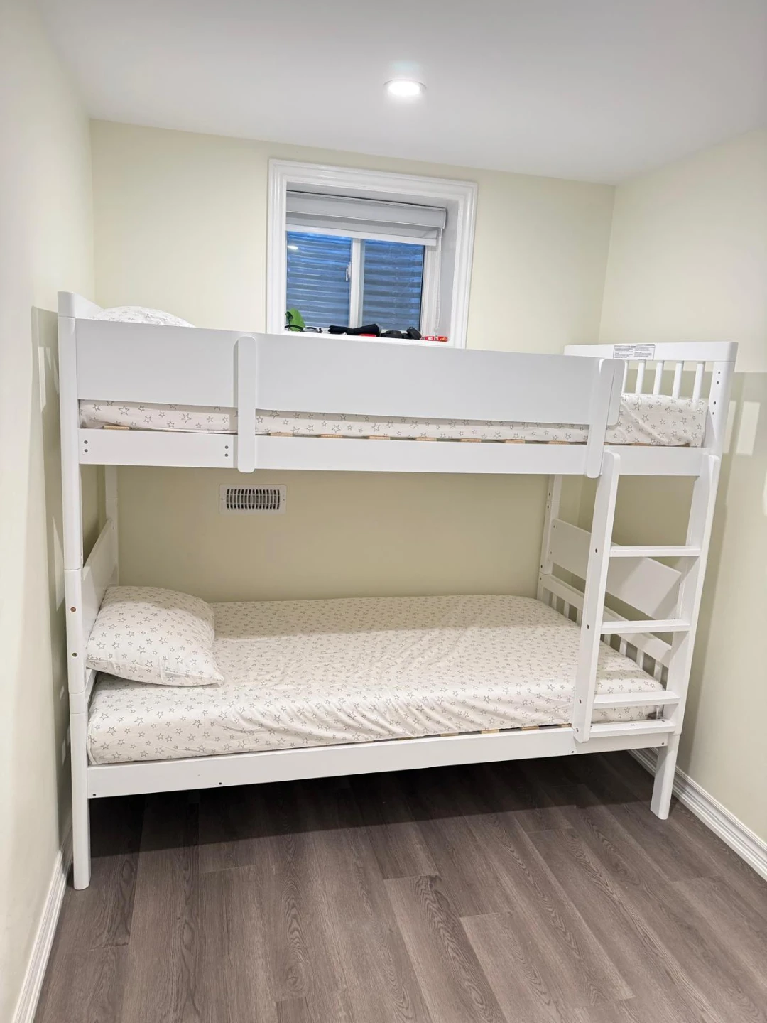 Giantex White Wood Bunk Bed Twin Over Twin
