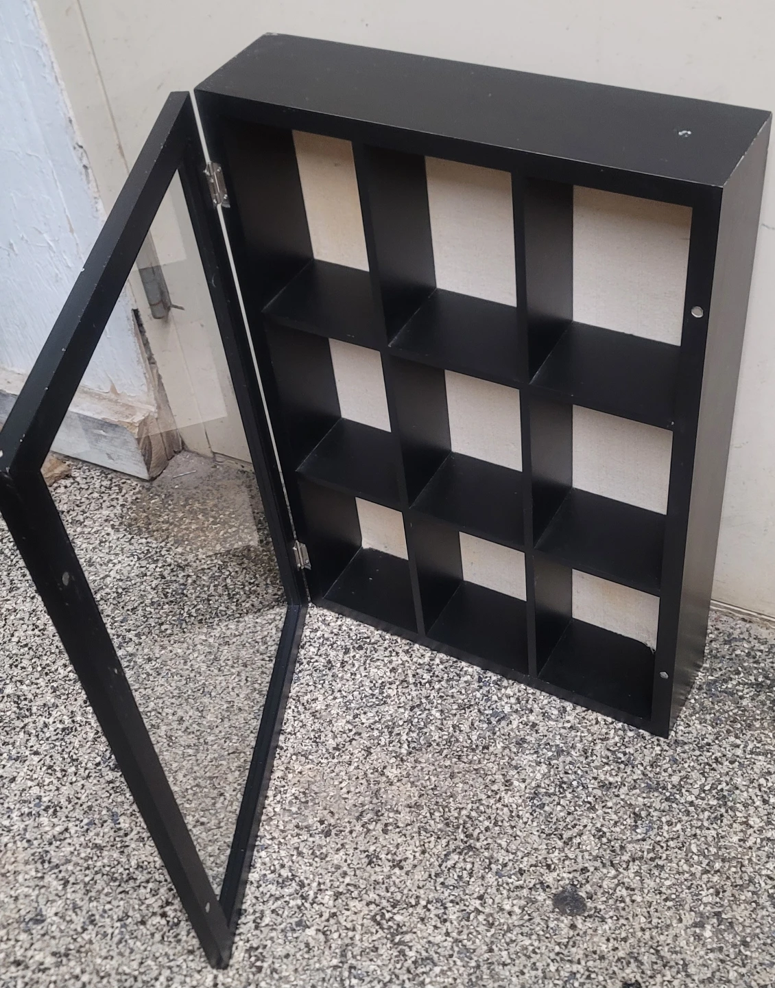 Black Shadow Box Display Case with Glass Door - photo 2