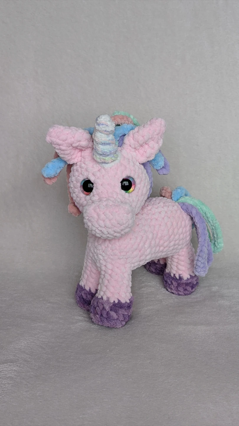 Handmade Pink Crochet Unicorn Plushie - photo 2