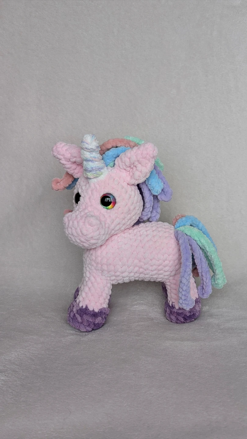 Handmade Pink Crochet Unicorn Plushie - photo 3
