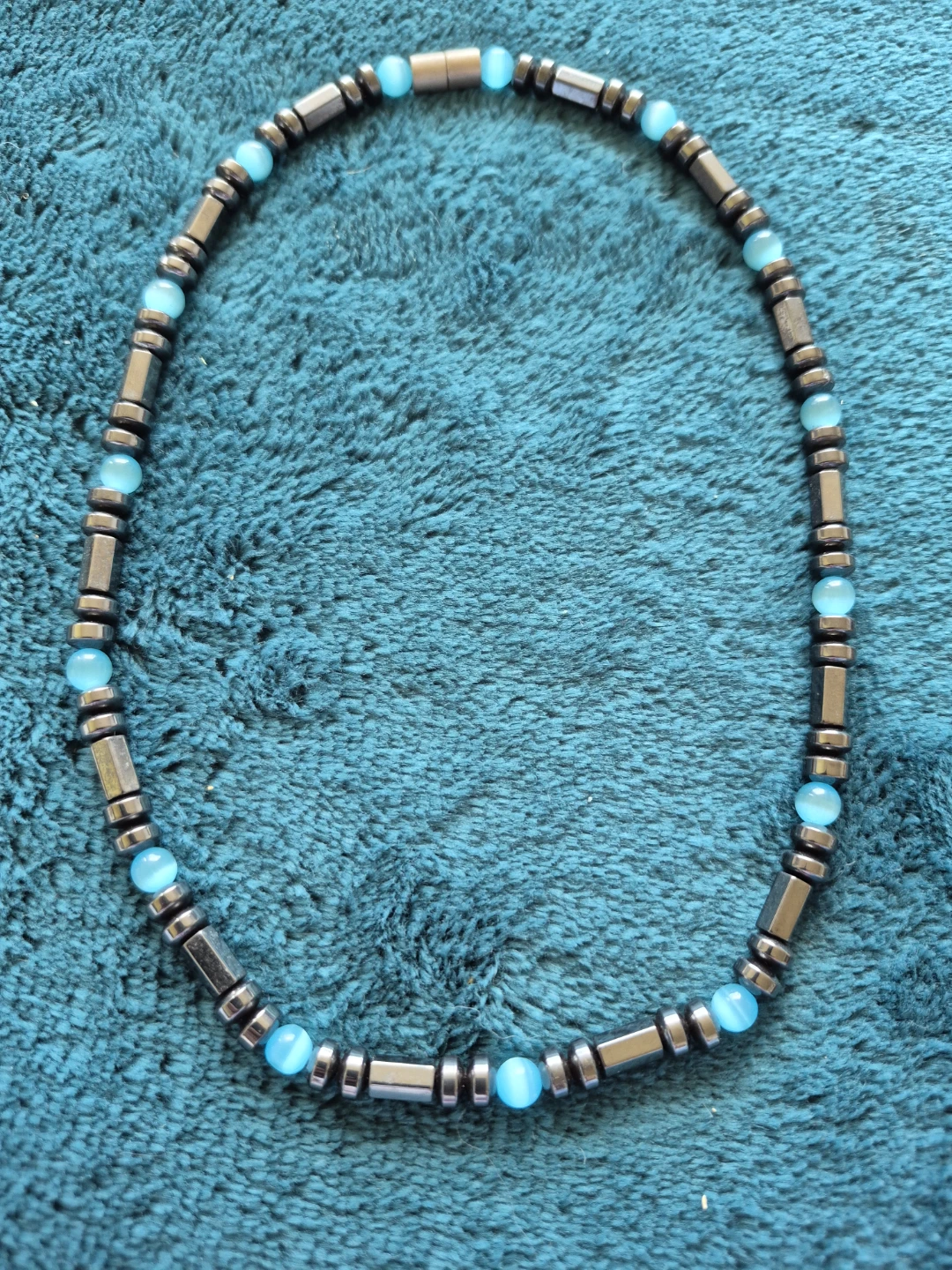 Hematite Necklace with Cat Pendant and Matching Bracelet Set - photo 2