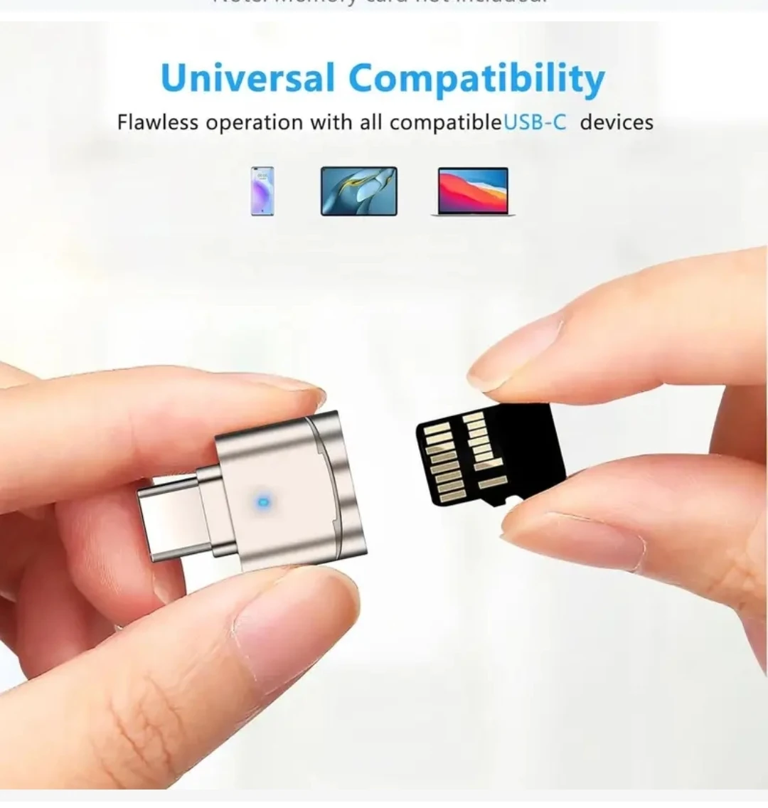 Type C MicroSD Card Reader TF Card w USB C to USB A Adapter