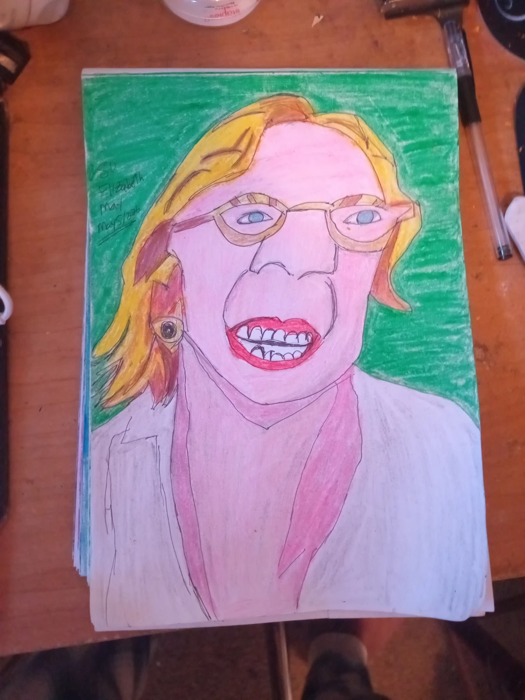 Elizabeth May Caricature Drawing by Custom Artist Sherwin