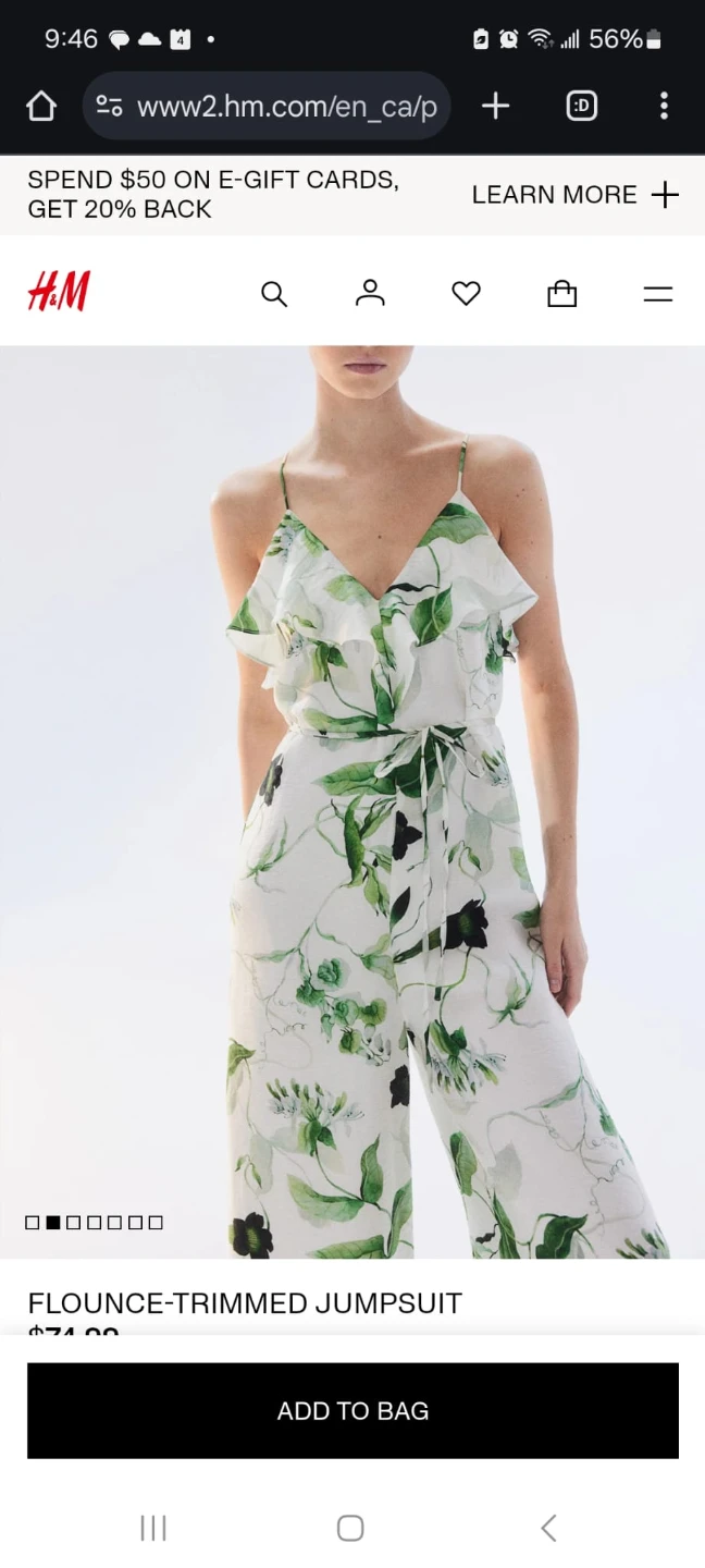H&M Flounce-Trimmed Jumpsuit Size S