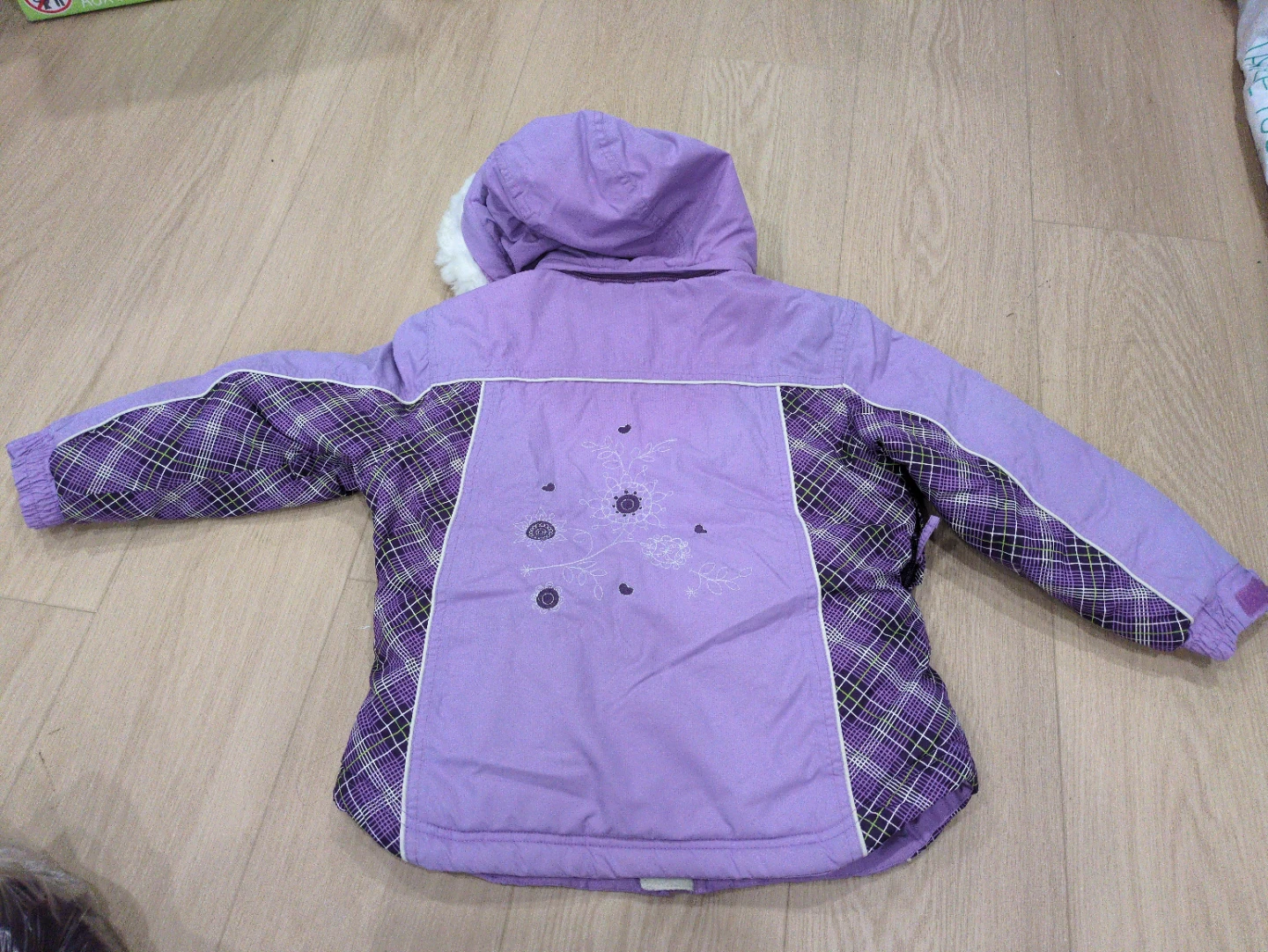 Free: Girls' Purple Plaid Winter Jacket size 5 - photo 2