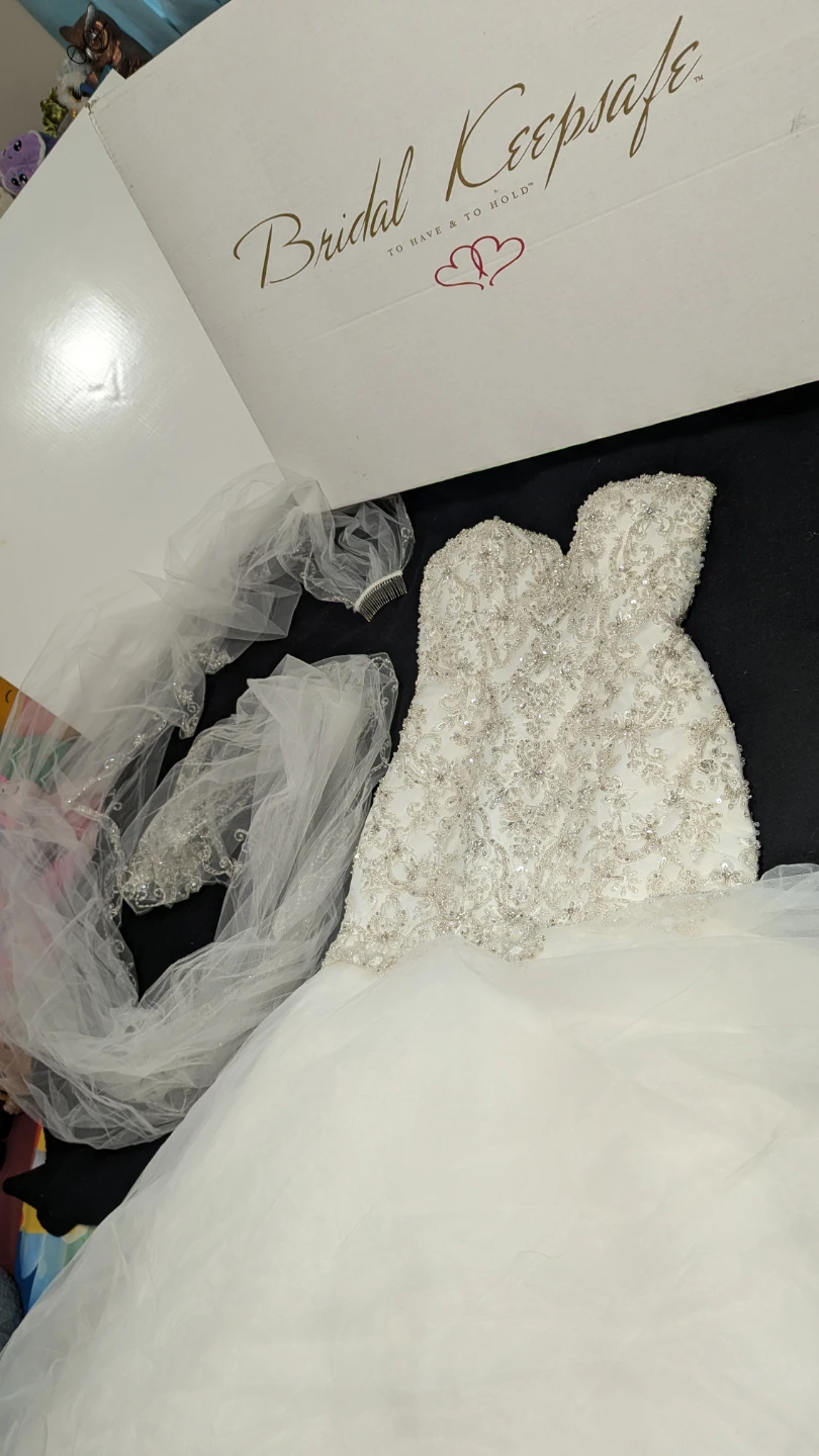Strapless Wedding Dress with Veil - photo 2