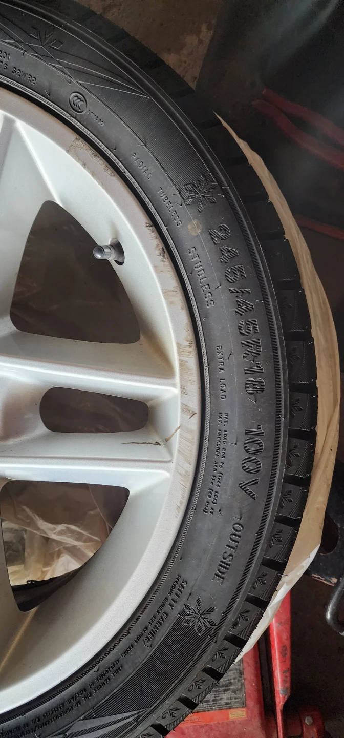 245/45R18 100V Winter Tires on Alloy Rims - photo 2