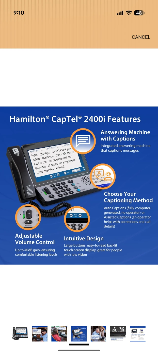Hamilton CapTel 2400i Amplified Captioned Telephone - photo 3