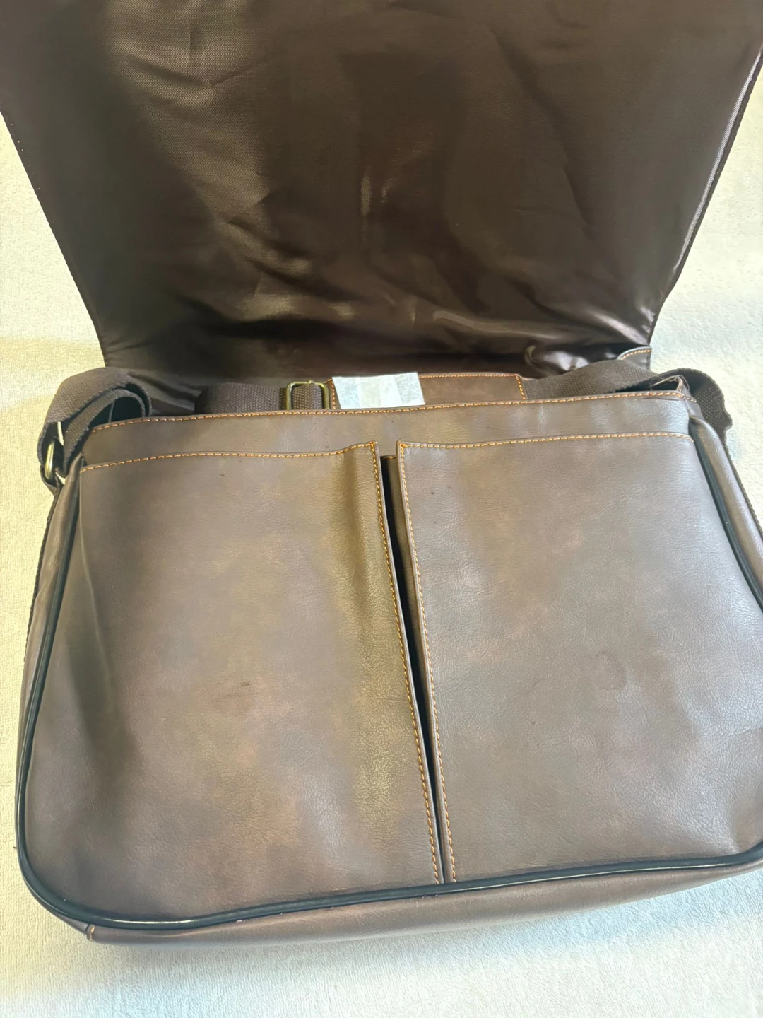 Brown Faux Leather Messenger Bag - photo 3