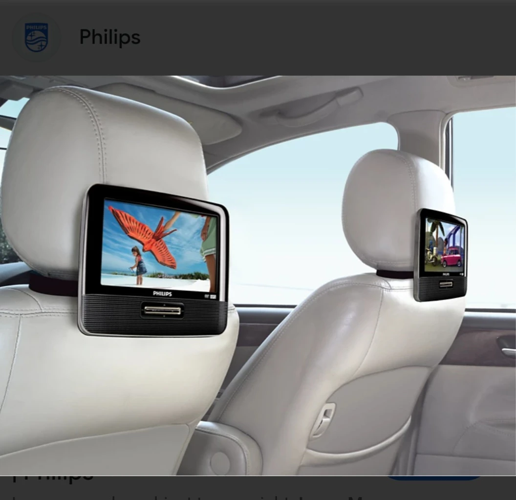 Philips Headrest Car DVD Players (Pair)