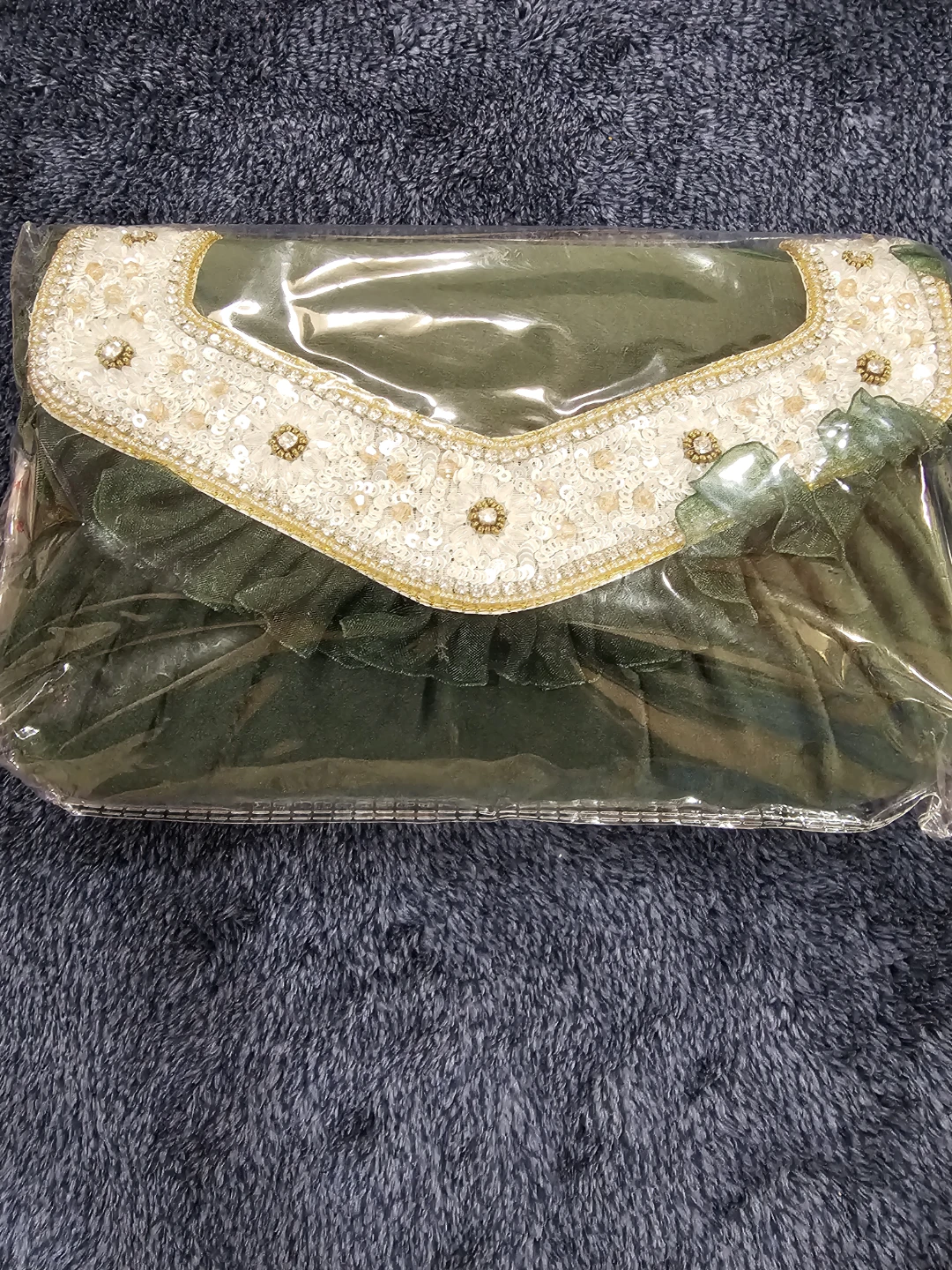Embellished Green Clutch