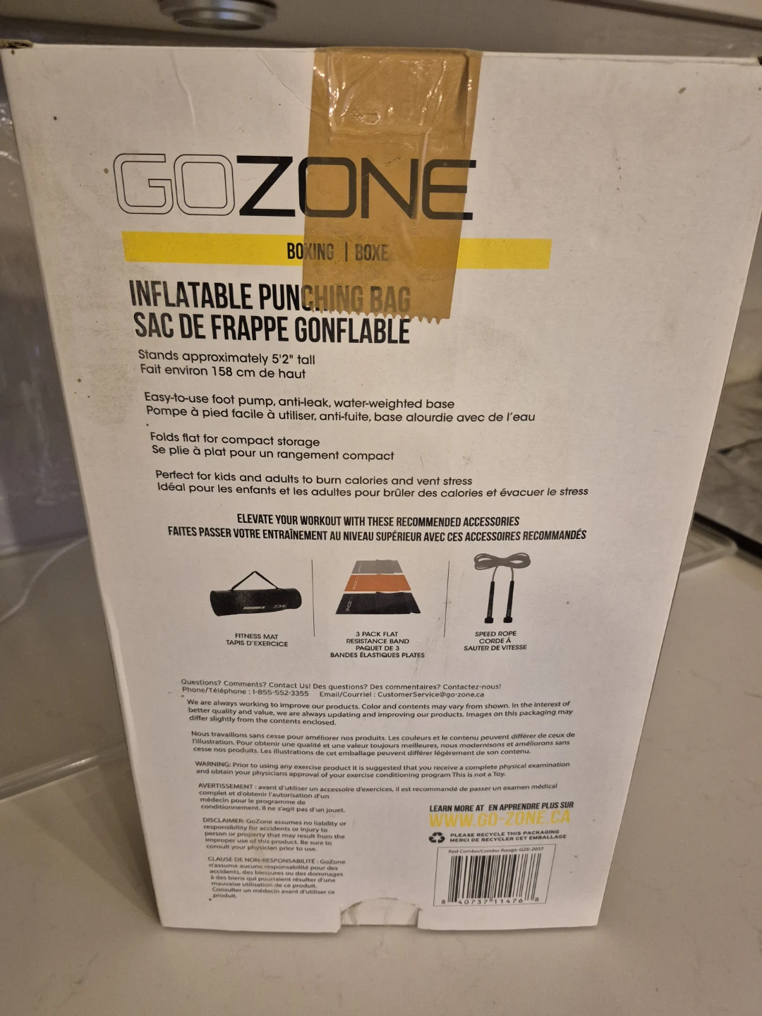 GO ZONE Inflatable Punching Bag - 5'2" Tall - photo 2