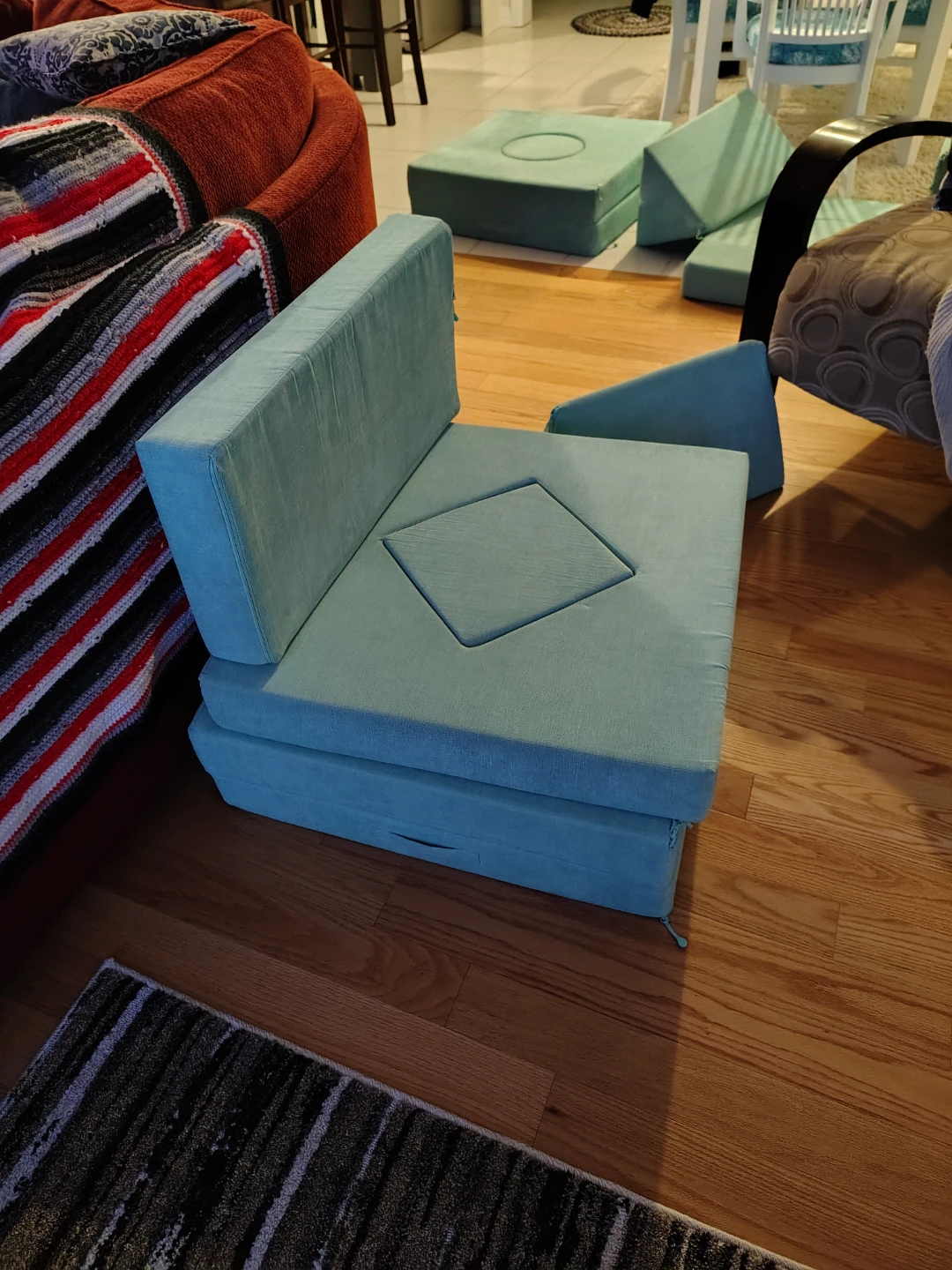 Light Teal Nugget Couch Pillow Fort Building Blocks - photo 3