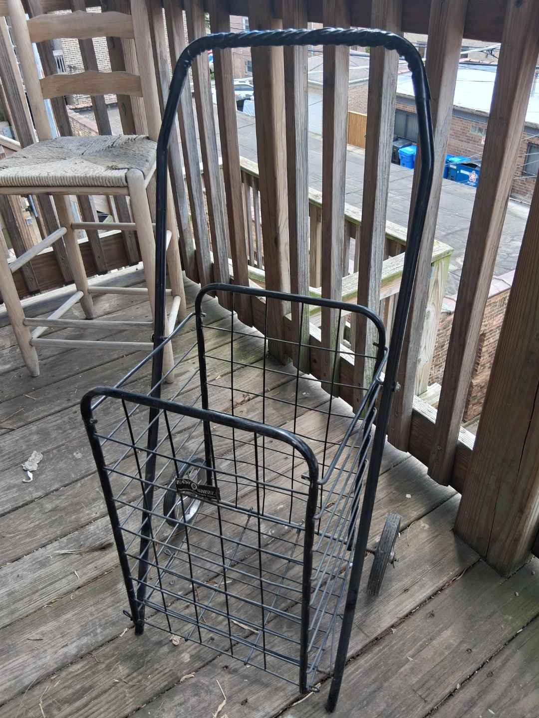 Black Metal Shopping Cart with Wheels - photo 2
