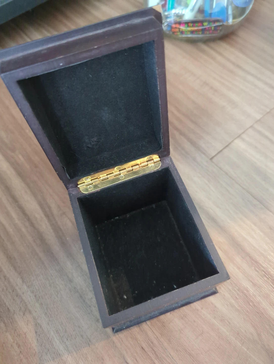 Dark Wood Hinged Trinket Box - photo 2
