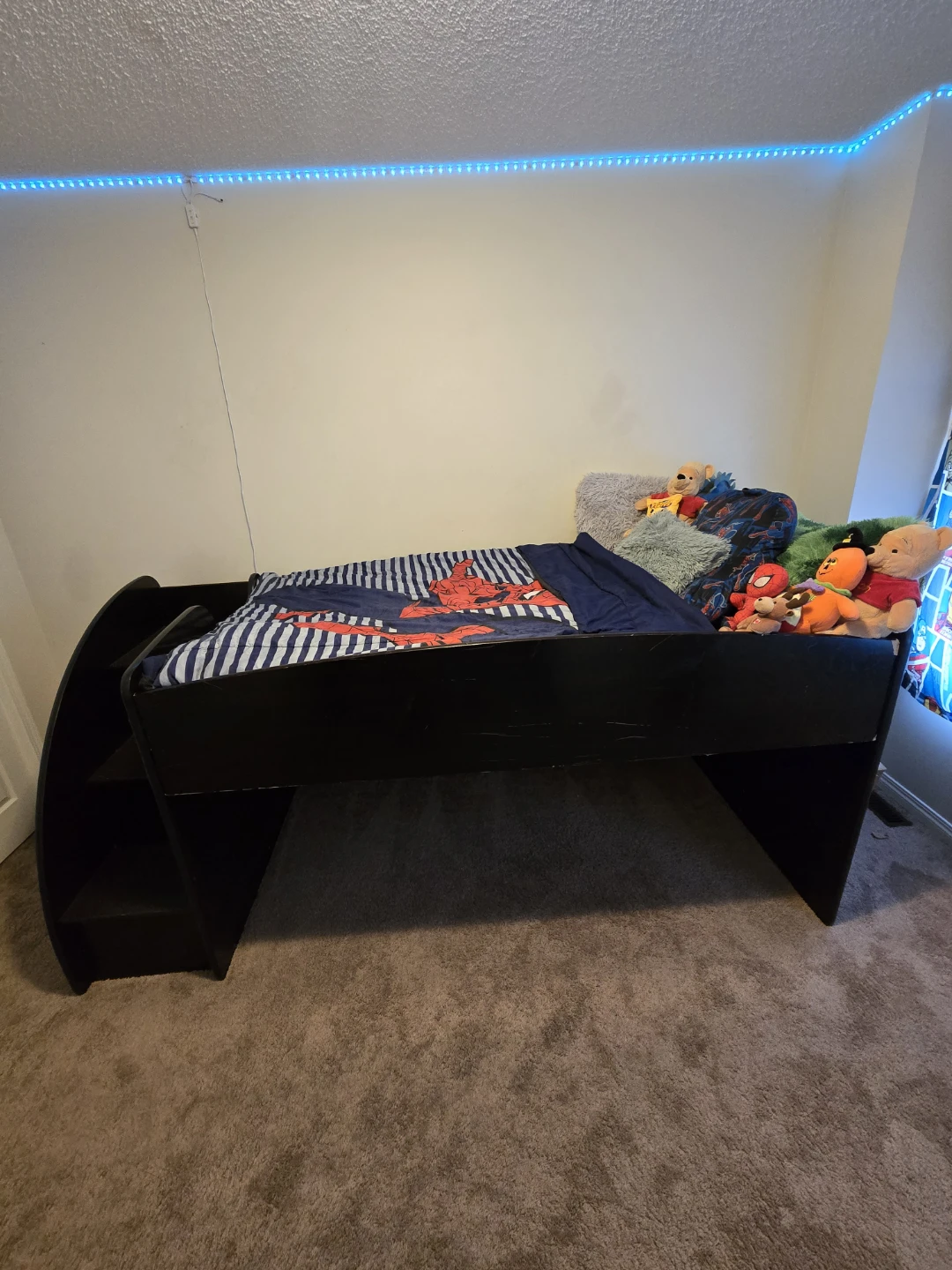 Childrens Black Loft Bed with Stairs - photo 2
