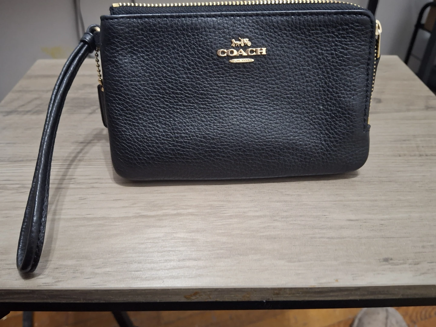 Coach Black Pebble Leather Double Zip Wristlet - photo 2