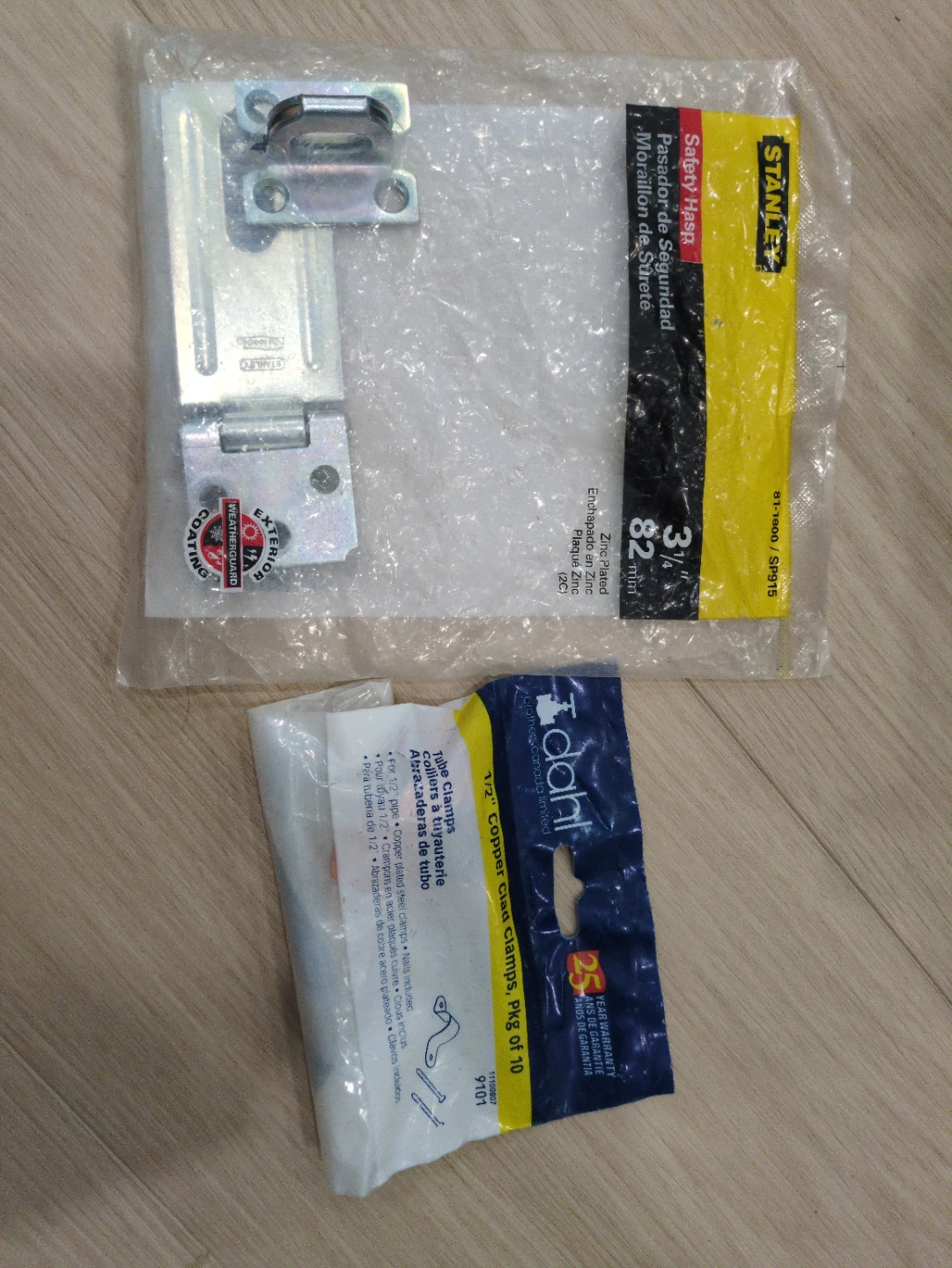 Free: Stanley Safety Hasp & Dahl Copper Clad Clamps