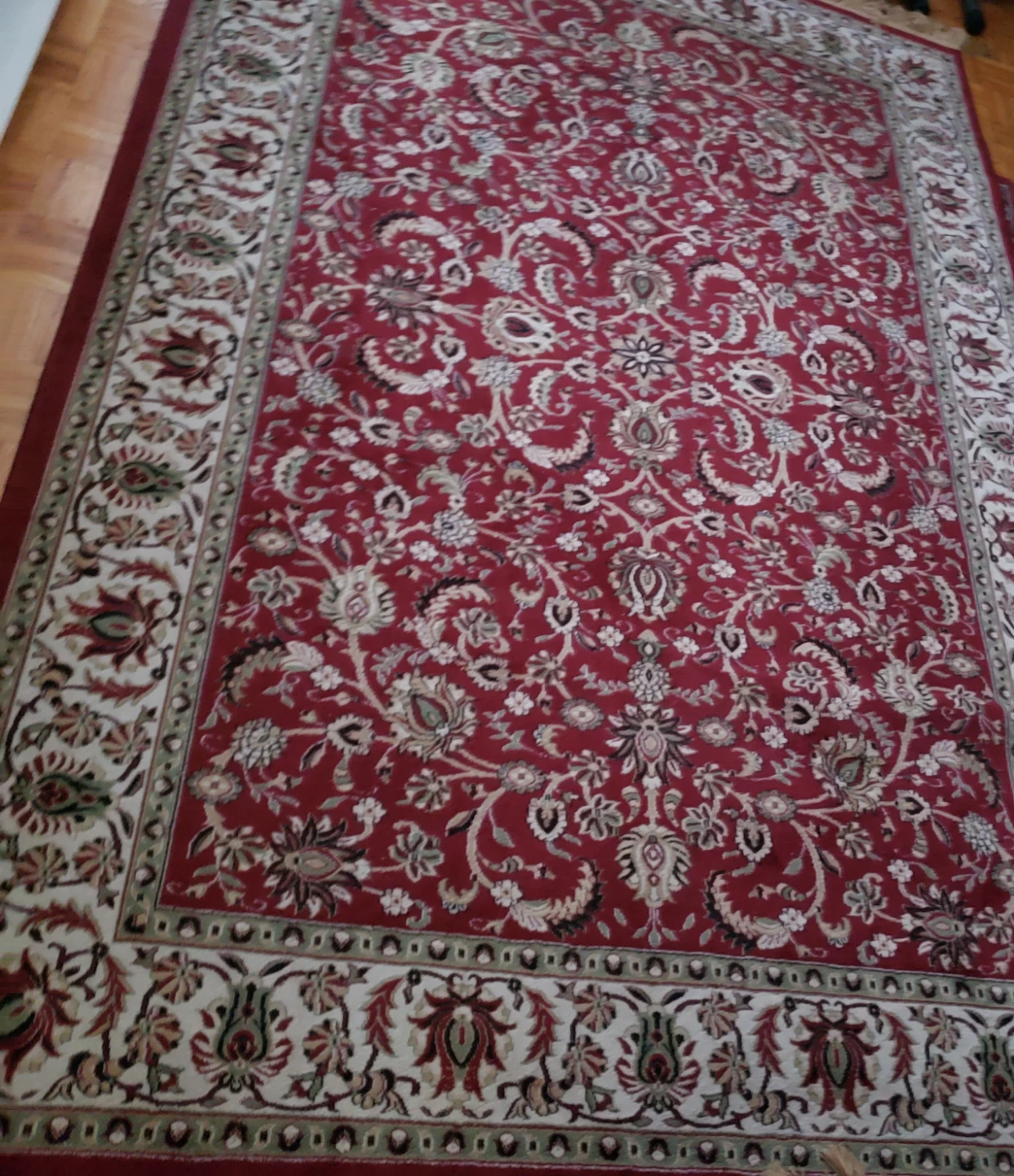 Red floral Area Rug. Size 91 inches long .62" wide - photo 2