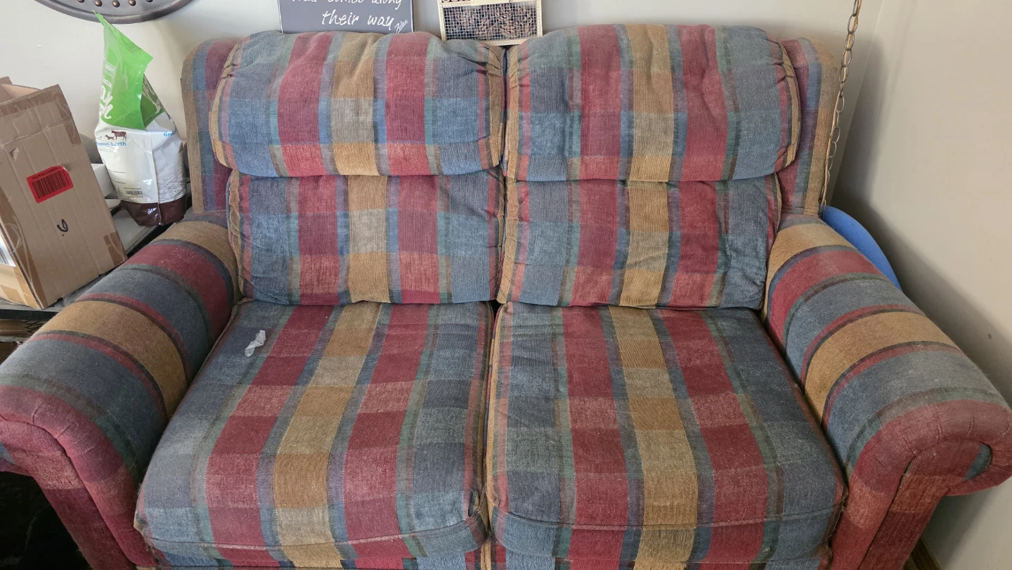 3-Seater Plaid Sofa