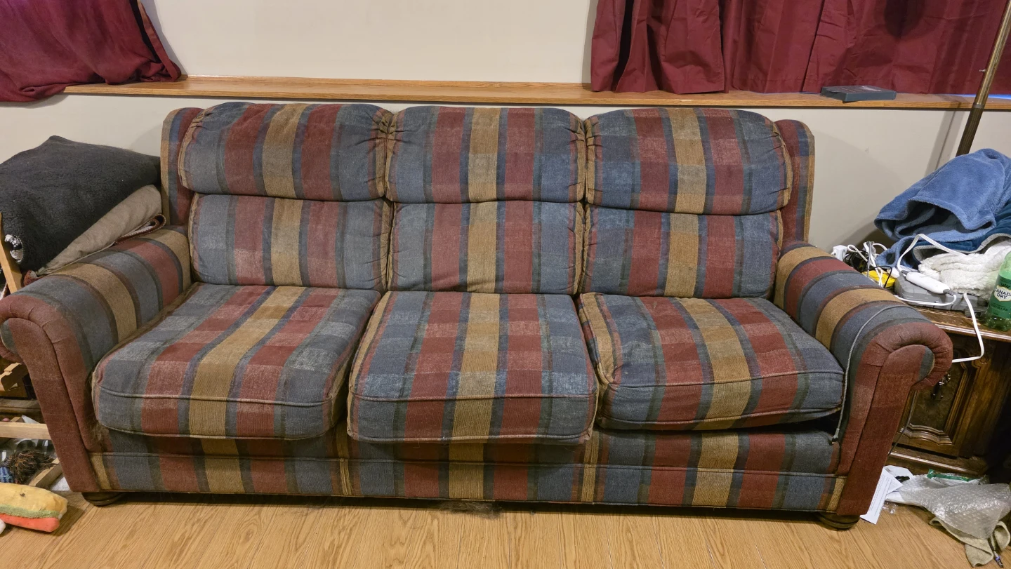3-Seater Plaid Sofa - photo 2