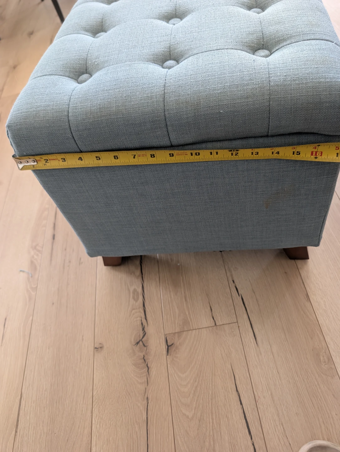 Blue Tufted Storage Ottoman Footrest - photo 4