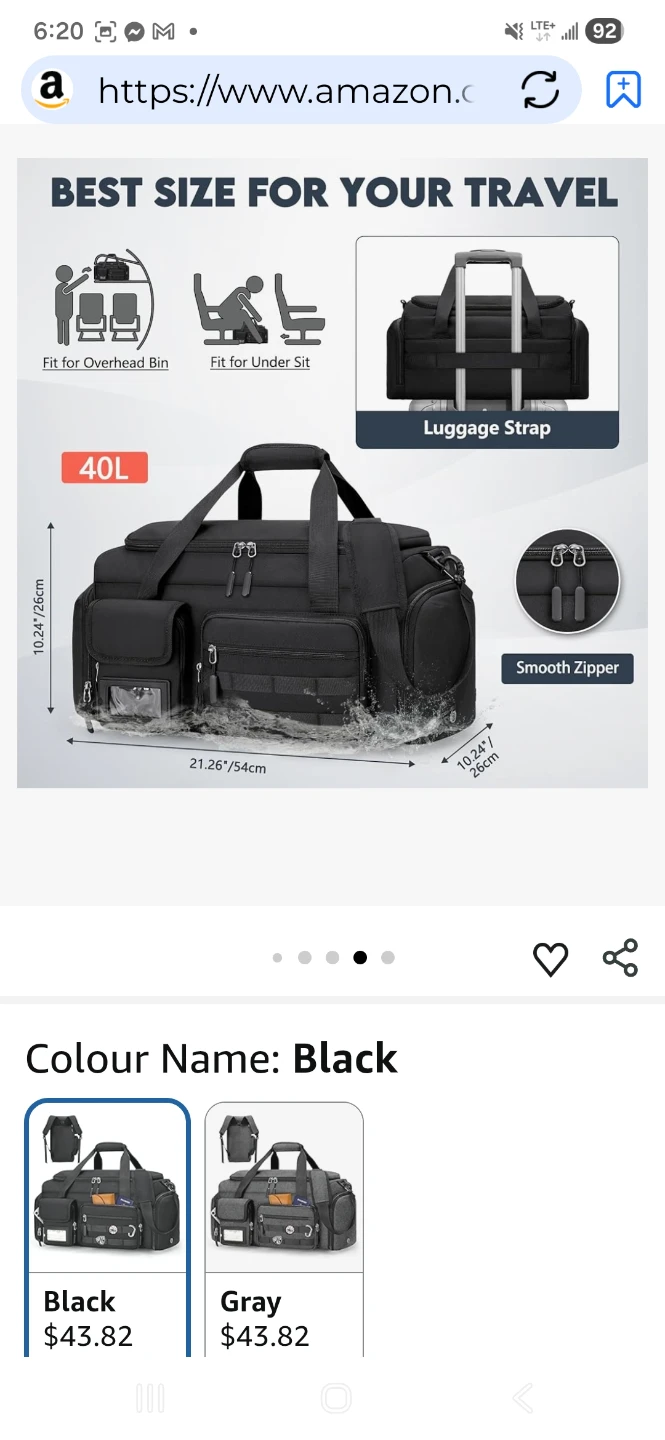 3-in-1 Duffle Bag - Black