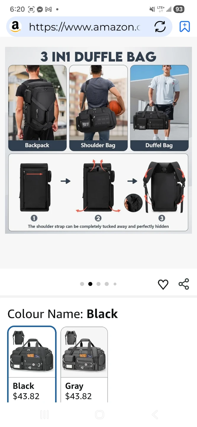 3-in-1 Duffle Bag - Black - photo 3