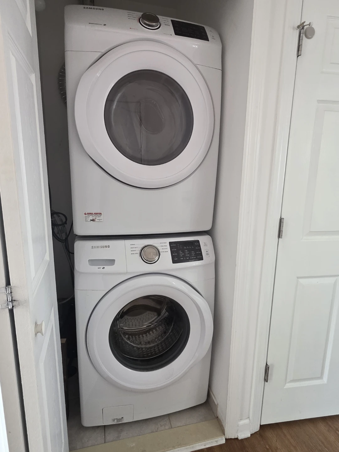 Samsung White Stackable Front Load Washer and Dryer Set