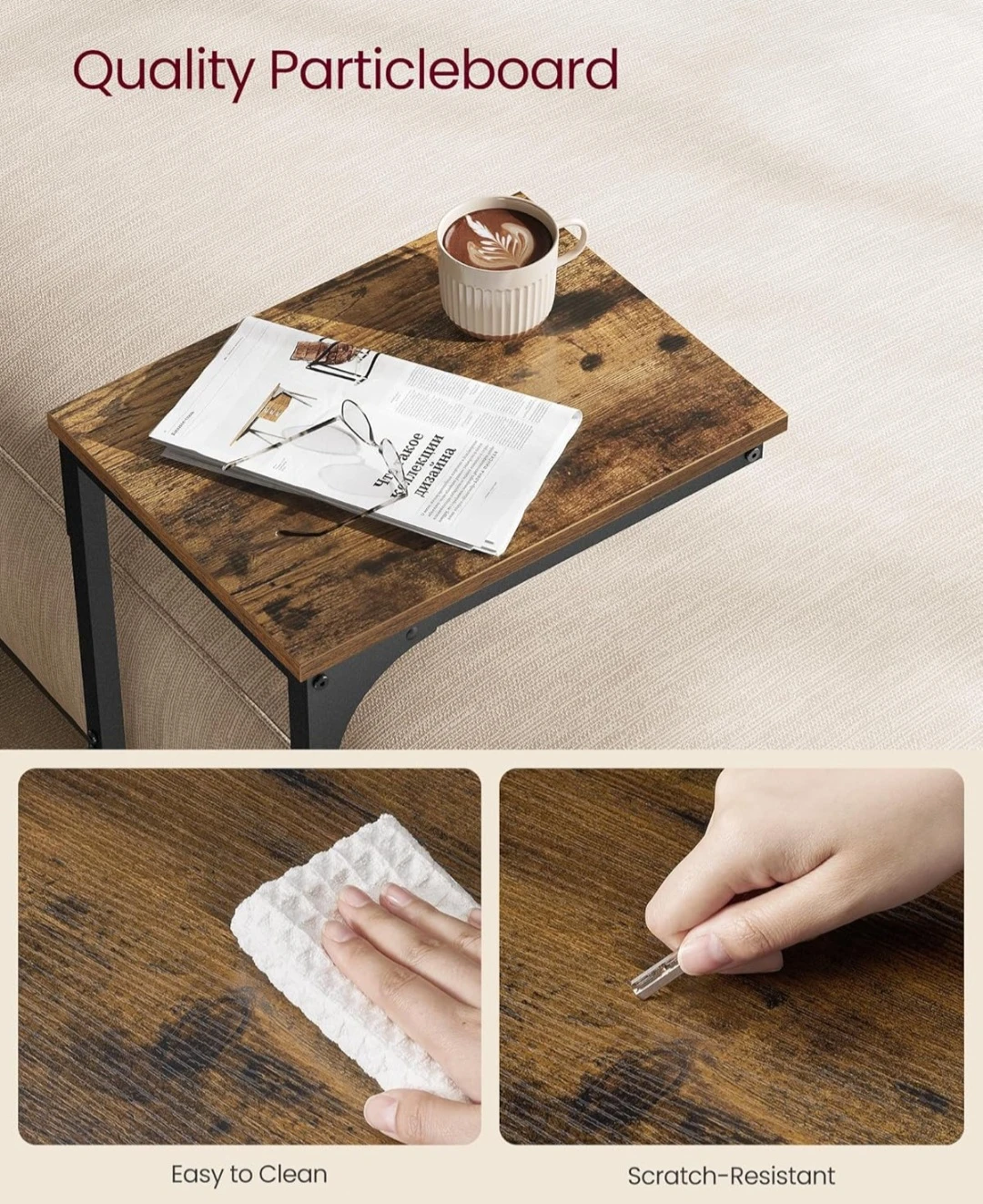 C-Table Side Table - Rustic Brown - photo 3