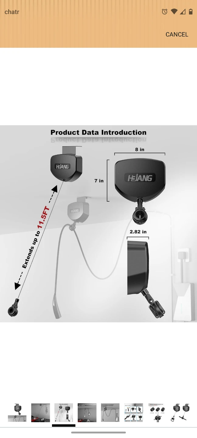 H3JANG Ceiling Mounted EV Charger Cable Retractor - photo 2