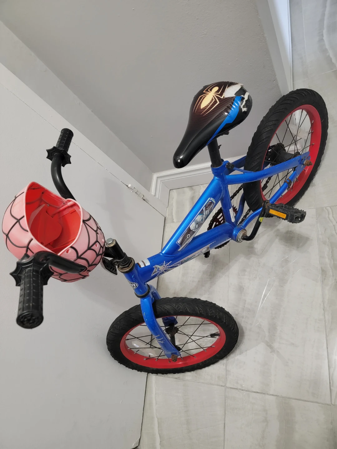 Kids Blue Spider-Man Bicycle with Basket - photo 2