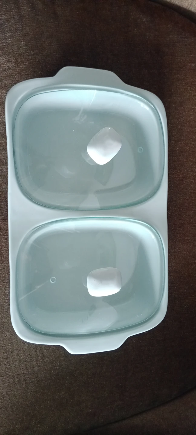 Divided Serving Dish with Glass Lids
