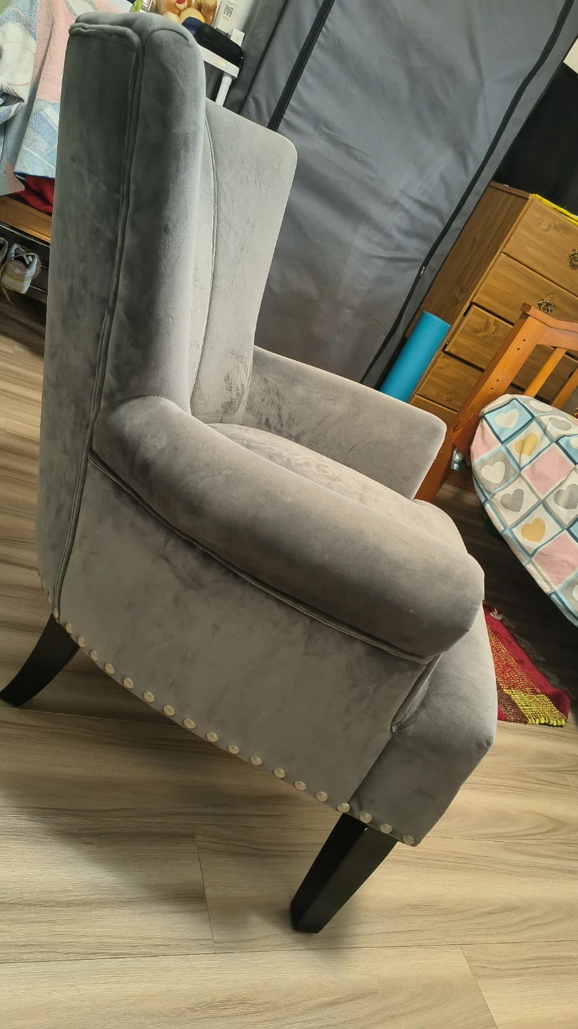Grey Velvet Accent Chair - photo 4