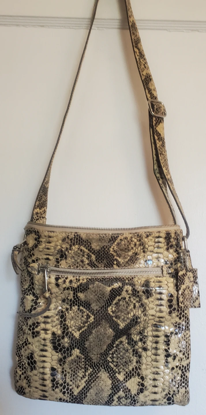 Python Snake Skin Embossed Shoulder Bag - photo 2