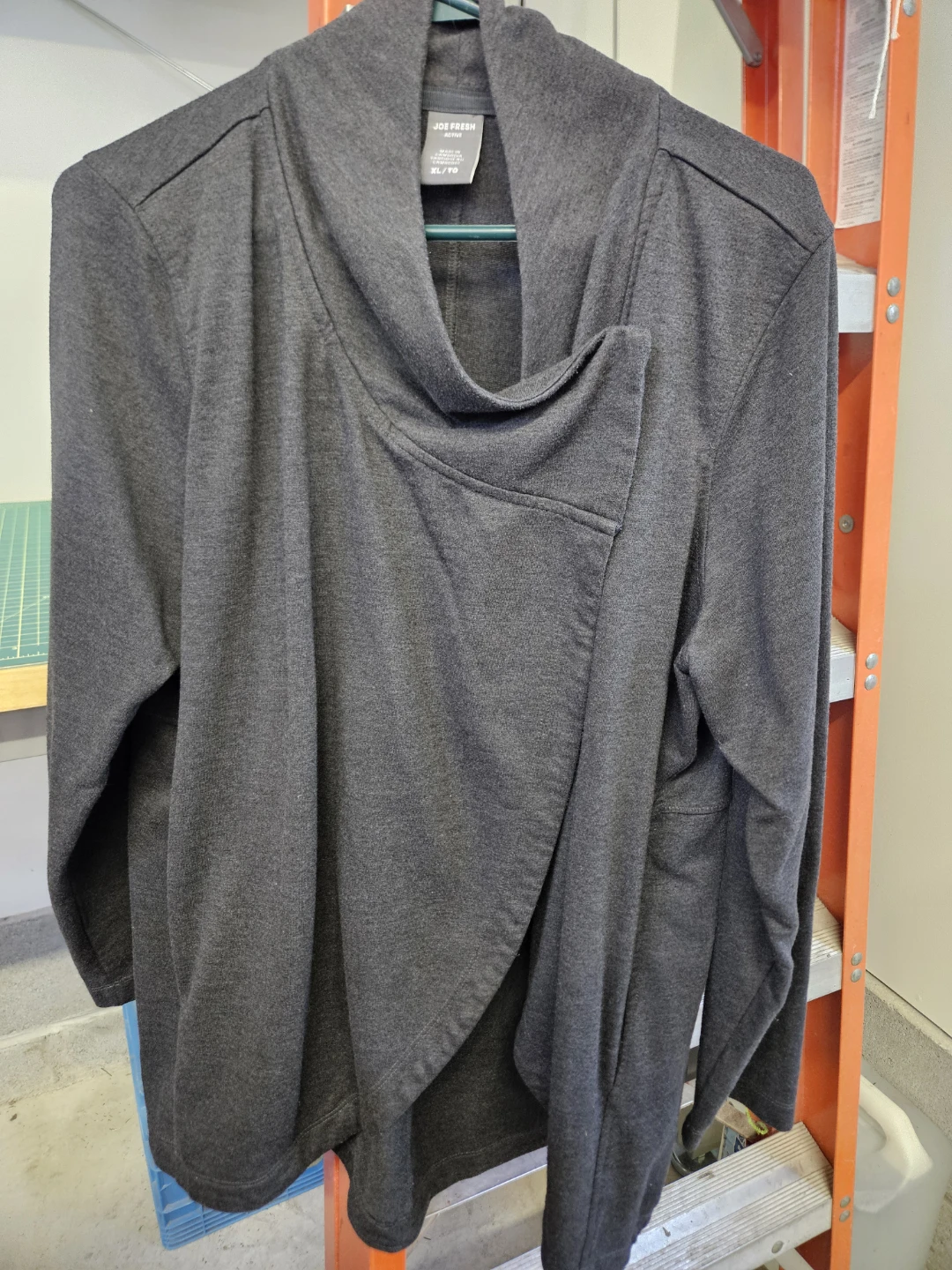 Joe Fresh Active Charcoal Grey Cardigan Sweater XL/TG