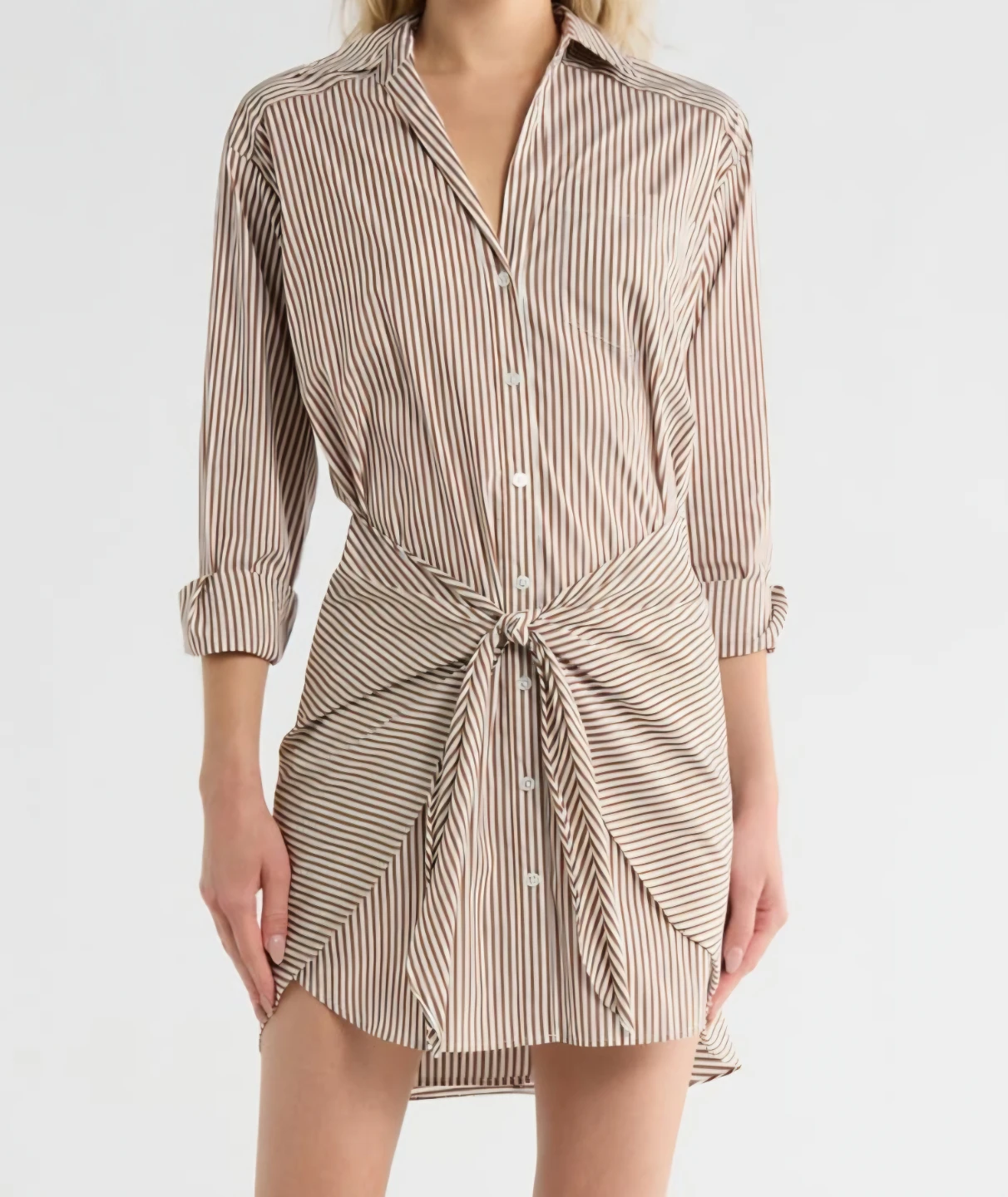 Women's Veronica Beard Striped Shirt Dress Size 6 - photo 3