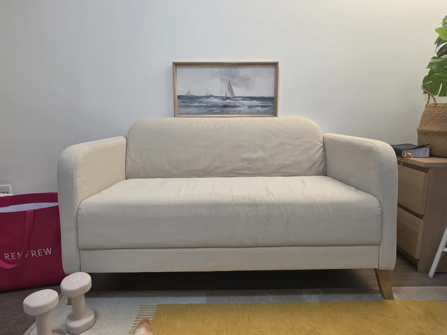 Cream Loveseat Sofa