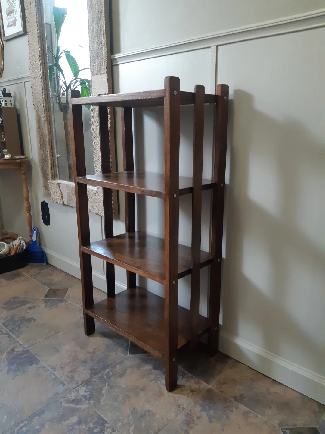 wooden Arts and Crafts era mission style bookcase - photo 2