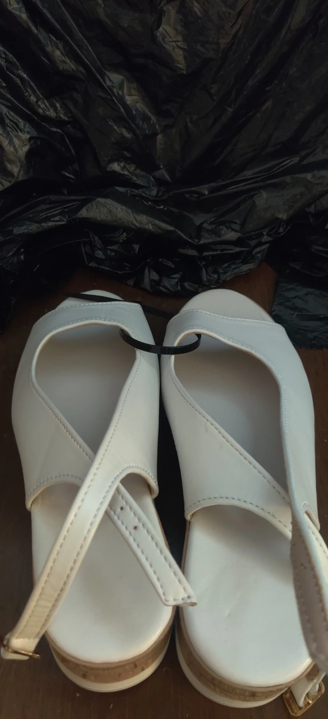 White Wedge Sandals - Size 37