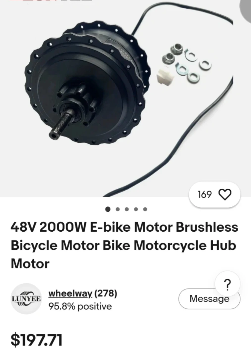 48V 2000W E-bike Hub Motor - photo 2
