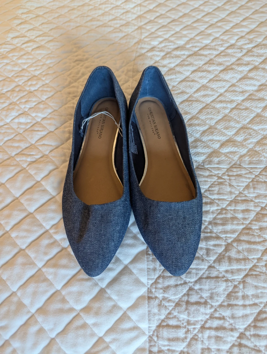 US12 Women's Denim Pointed Toe Flats