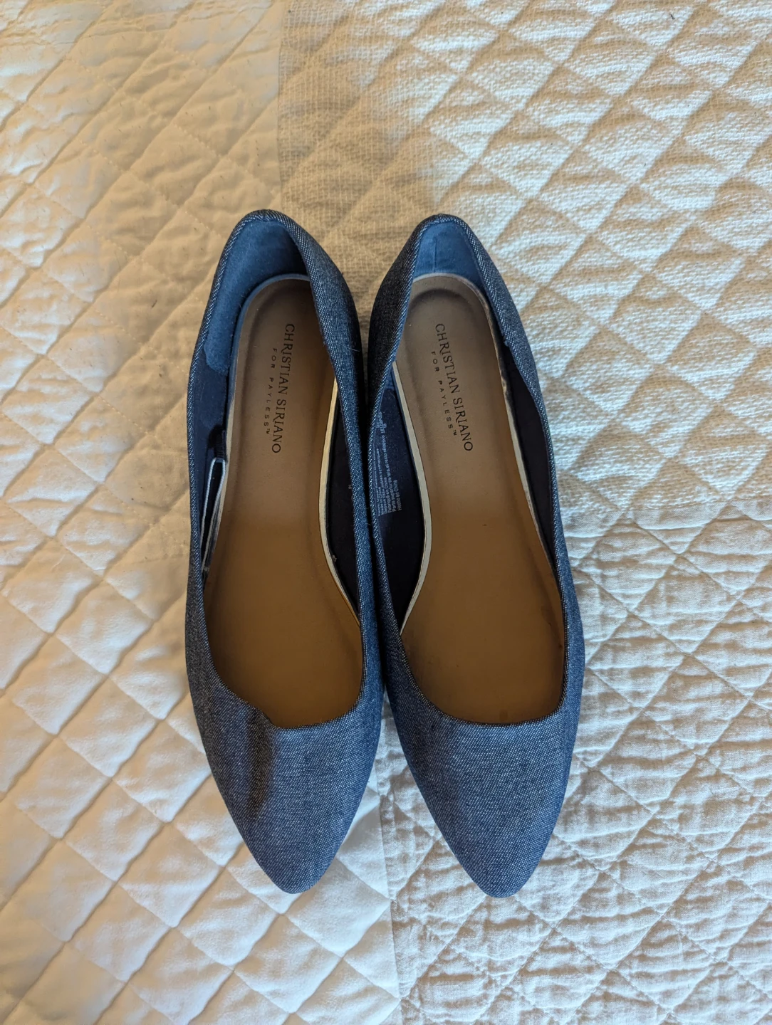US12 Women's Denim Pointed Toe Flats - photo 2