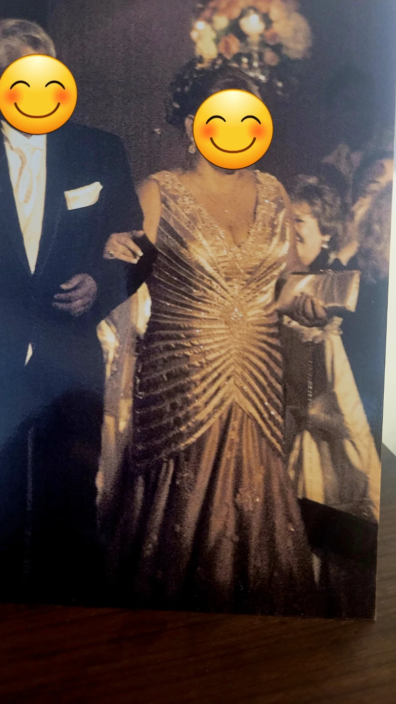 Pink Gold Embellished Evening Gown - photo 2