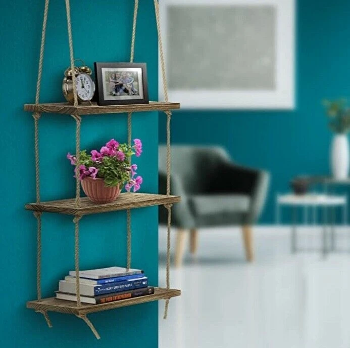 3-Tier Rope Hanging Shelf