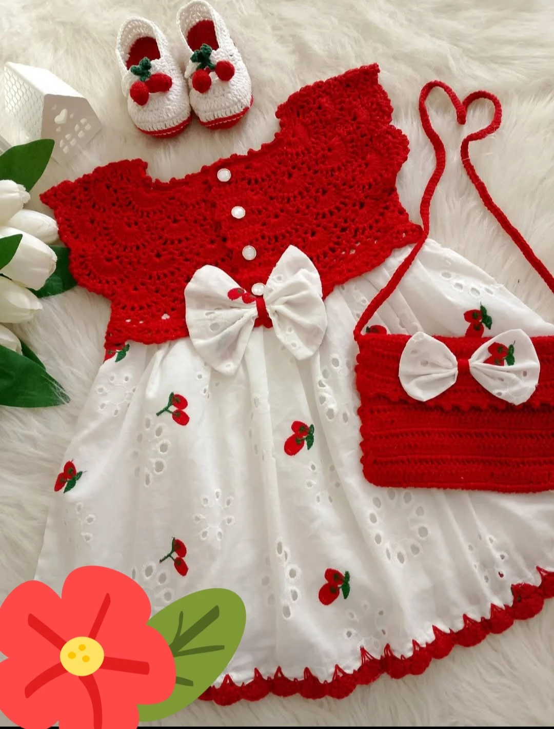 Baby Dress, Shoes, and Purse Set